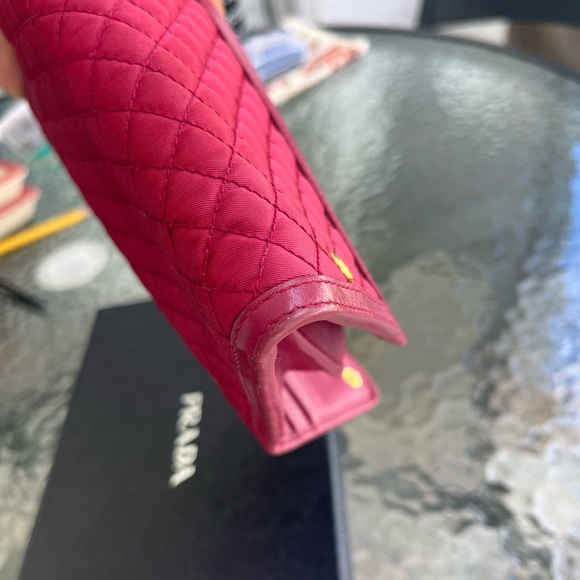 PRADA Tessuto Nylon Quilted Continental Flap Wallet Ibisco - Picture 13 of 16